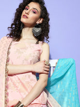 Women's Pink Floral Printed Sharara Set With Dupatta-AHKUDUSH-COMBO-501